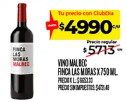 Supermercados DIA Finca las moras vino malbec oferta