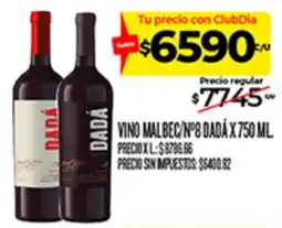 Supermercados DIA Dada vino malbec oferta