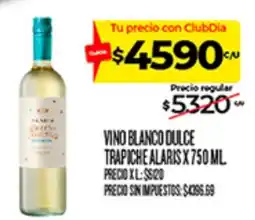 Supermercados DIA Trapiche alaris vino blanco dulce oferta