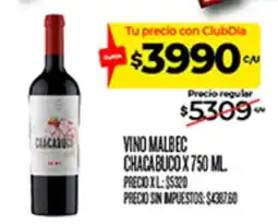 Supermercados DIA Chacabuco vino malbec oferta
