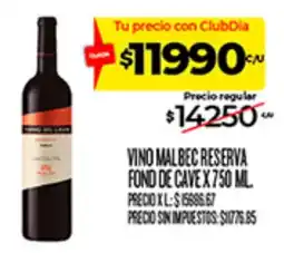 Supermercados DIA Vino malbec reserva oferta
