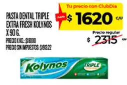 Supermercados DIA Kolynos pasta dental triple extra fresh oferta