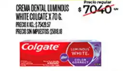 Supermercados DIA Colgate crema dental luminous white oferta