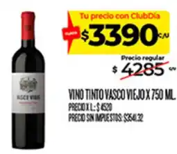 Supermercados DIA Vasco viejo vino tinto oferta