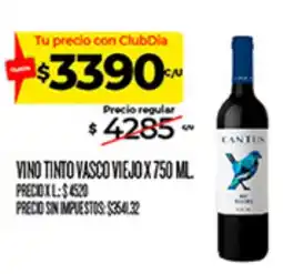 Supermercados DIA Cantus vino tinto vasco viejo oferta