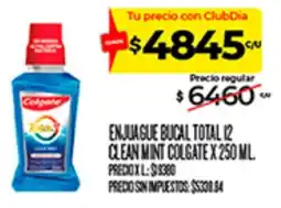Supermercados DIA Colgate enjuague bucal total 12 clean mint oferta