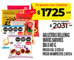 Supermercados DIA Dia galletitas rellenas varios sabores oferta