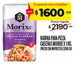 Supermercados DIA Morixe harina especial para pizzas caseras oferta