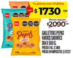 Supermercados DIA Pepas galletitas varios sabores oferta