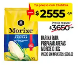 Supermercados DIA Morixe harina para preparar arepas oferta