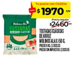 Supermercados DIA Molinos ala tostadas clasicas de arroz oferta