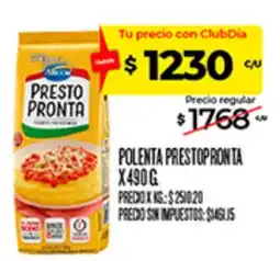 Supermercados DIA Presto pronta polenta prestopronta oferta