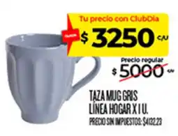 Supermercados DIA Taza mug gris oferta