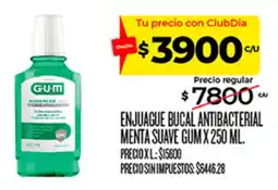Supermercados DIA Gum enjuague bucal antibacterial menta suave oferta