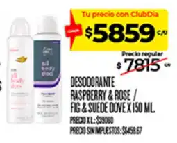Supermercados DIA Dove desodorante raspberry & rose / fig & suede oferta