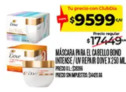 Supermercados DIA Dove mascara para el cabello bond intense / uv repair oferta