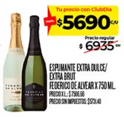 Supermercados DIA Federico de alvear espumante extra dulce/extra brut oferta