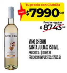 Supermercados DIA Santa julia vino chenin oferta