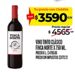 Supermercados DIA Finca norte vino tinto clásico oferta