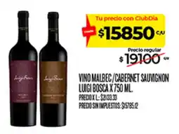 Supermercados DIA Luigi Boscà vino malbec/cabernet sauvignon oferta