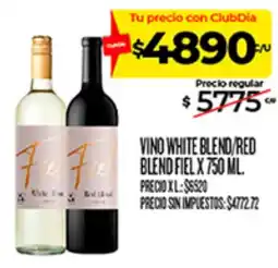 Supermercados DIA Fiel vino white blend/red blend oferta