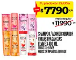 Supermercados DIA Elvive shampoo acondicionador varias fragancias oferta