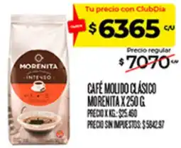 Supermercados DIA Morenita café molido clásico oferta