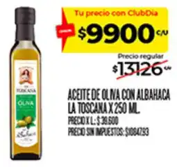 Supermercados DIA La toscana aceite de oliva con albahaca oferta