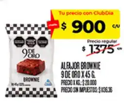 Supermercados DIA 9 de oro alfajor brownie oferta