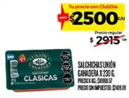 Supermercados DIA Union ganadera salchichas clasicas oferta