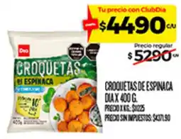 Supermercados DIA Dia croquetas de espinaca oferta