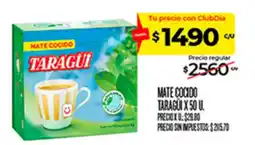 Supermercados DIA Taragui mate cocido oferta