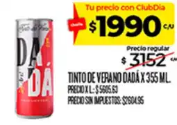 Supermercados DIA Dadá tinto de verano oferta