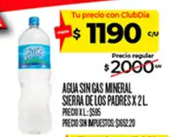 Supermercados DIA Sierra de los padres agua sin gas mineral oferta