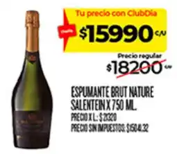 Supermercados DIA Salentein espumante brut nature oferta