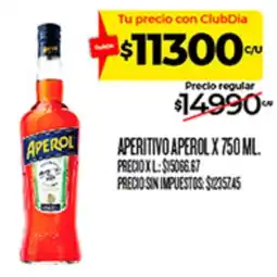 Supermercados DIA Aperol aperitivo oferta