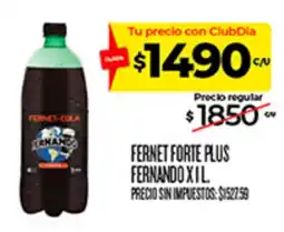 Supermercados DIA Fernet colá fernet forte plus fernando x 1 l oferta