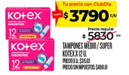 Supermercados DIA Kotex tampones discretos oferta