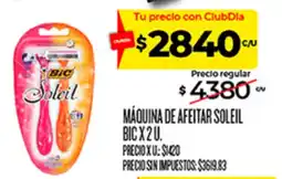 Supermercados DIA Bic maquina de afeitar soleil oferta
