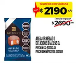 Supermercados DIA Delicious alfajor de helado oferta