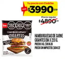 Supermercados DIA Dia hamburguesas gigantes oferta