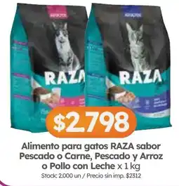 Cordiez Raza alimento para gatos sabor pescado o carne, pescado y arroz o pollo con leche oferta