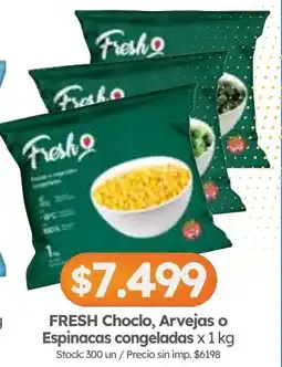 Cordiez Fresh choclo, arvejas o espinacas congeladas oferta