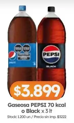 Cordiez Pepsi gaseosa 70 kcal o black oferta