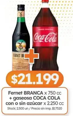 Cordiez Fernet branca gaseosa coca cola oferta