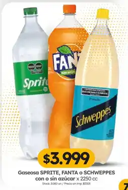 Cordiez Sprite, Fanta o Schweppes oferta