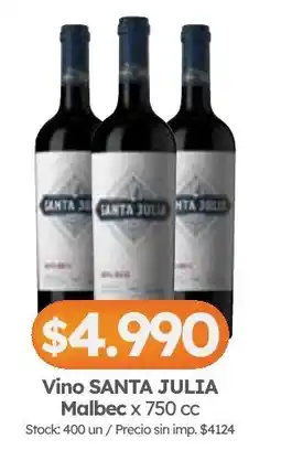 Cordiez Santa julia vino malbec oferta