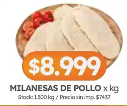 Cordiez Milanesas de pollo oferta