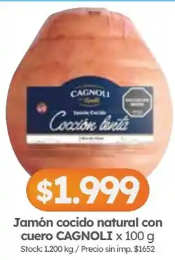 Cordiez Cagnoli jamón cocido natural con cuero oferta