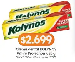 Cordiez Kolynos crema dental white protection oferta